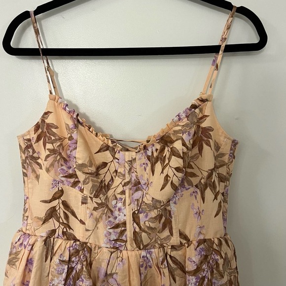 House of Harlow Linen Bustier Lace-up-back  Tiered Maxi Dress Size Small NWOT - Picture 5 of 8